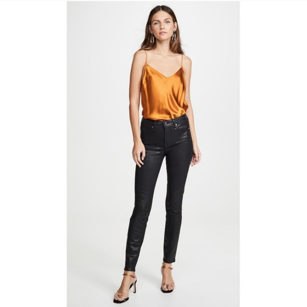 Good American | Good Legs Coated High Rise Skinny Jeans in Black014 Size 26 NEW